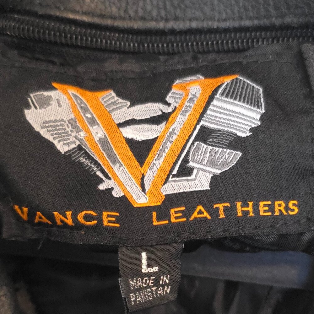 Vance Black Leather Premium Cowhide Braid Motorcycle Jacket - Woman's Size L - Picture 15 of 15